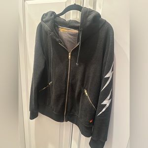 AVIATOR NATION Lightning Bolt Zip Up Hoodie